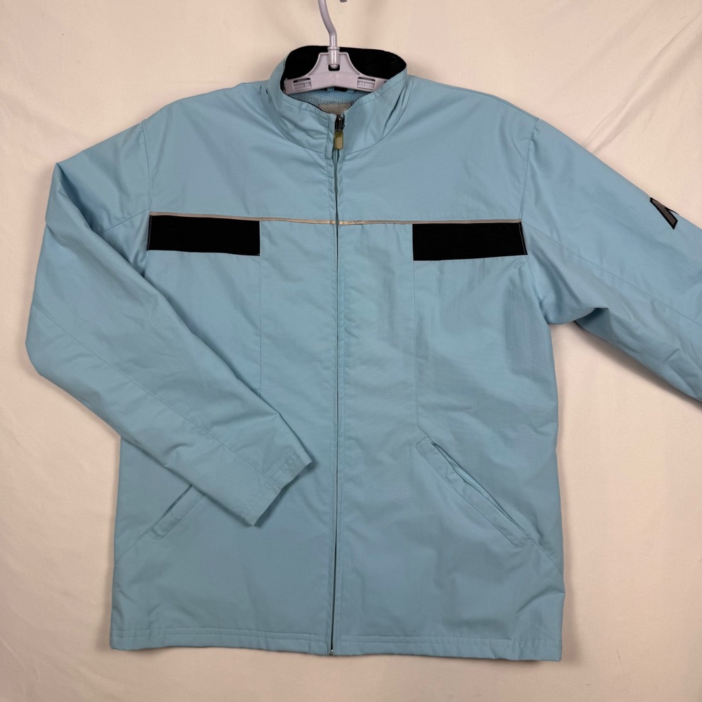New Balance Mens Light Blue Full Zip Mesh Lined Windbreaker Jacket Medium - Picture 1 of 8